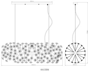 Globo 64135H4 - LED kábelcsillár KATRINA 12xG9/3,5W/230V arany