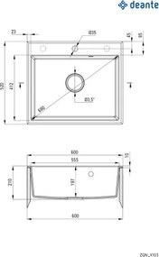 Andante gránit mosogató_fémszürke_1 medence