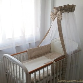 4 részes babaágynemű szett - Bézs pöttyös - Zoé zsiráf - bébi méret AZONNAL VIHETŐ