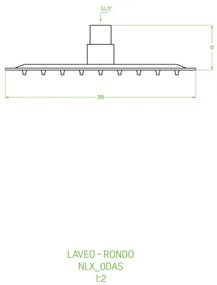 Laveo Rondo, fejzuhany 200 mm, kerek, króm, LAV-NLX_0DAS