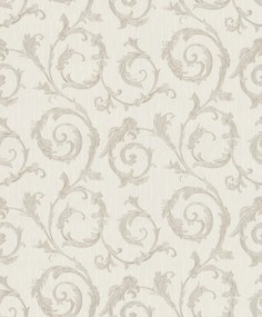 Bézs Vinil Tapéta Fizelinen, Növényi Díszítéssel