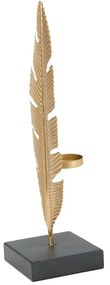 Feather aranyszínű dekorációs gyertyatartó, magasság 34 cm - Mauro Ferretti