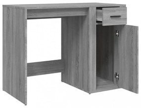 szürke sonoma színű szerelt fa íróasztal 100x49x75 cm