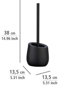 Matt fekete kerámia WC-kefe Badi – Wenko