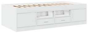 fehér kanapéágy fiókkal matrac nélkül 90x200 cm