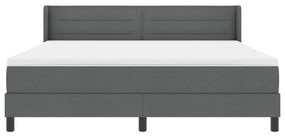 Boxspring ágy matraccal, sötétszürke, 180 x 200 cm, szövet.