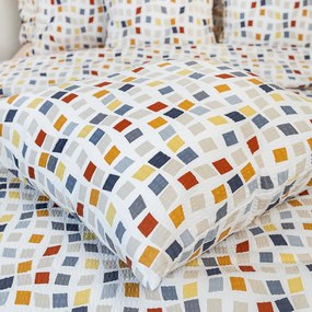 Kvalitex Krep lepedőhuzat Mozaika, 220 x 200 cm,2x 70 x 90 cm, 220 x 200 cm, 2 db 70 x 90 cm