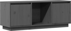 vidaXL szürke tömör fenyőfa TV-szekrény 110,5 x 35 x 44 cm