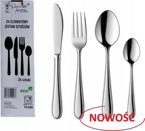 Evőeszköz Szett 24 részes Evőeszköz Szett 6 személyes fényes T5180