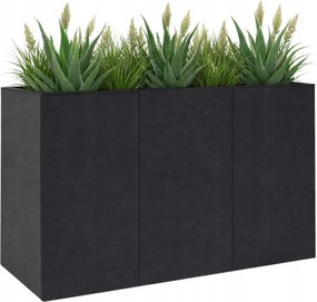 Kerekes Virágtartó Beton Fekete 90x30x60 cm virágos erkély terasz