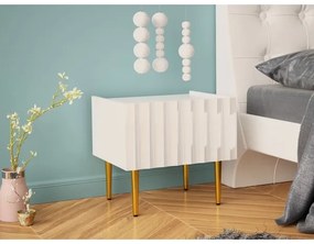 Éjjeliszekrény ARCOS 46x50 cm fehér/arany