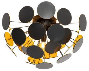 Design mennyezeti lámpa fekete arannyal 54cm 3-lámpás - Cerchio
