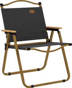 Outsunny Összecsukható Camping Szék Horgász Szék Karfával - Oxford Szövet és Acél Szerkezet - 54 x 59 x 78 cm - Sötétszürke | Aosom