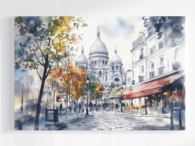 Poszter Párizs Montmartre Sacre Coeur Bazilika Cafe 120x80