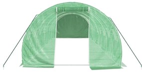 zöld acélvázas melegház 24 m² 8 x 3 x 2 m