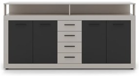 XXL/LUNA Komód Kasmír/Fekete Színben