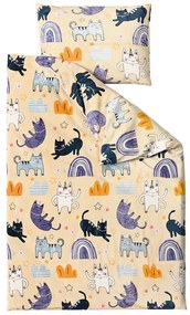 Mikroplüss ágyneműhuzat szett PURRSLEEP bézs + mikroplüss lepedő SOFT 90x200 cm fehér, egyszemélyes