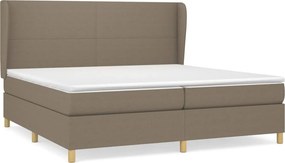 vidaXL tópszínű szövet rugós ágy matraccal 200 x 200 cm