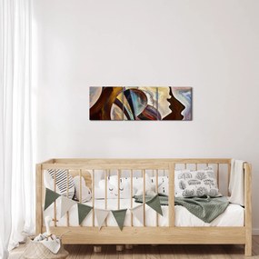Kép - Absztrakció fejek (órával) (90x30 cm)