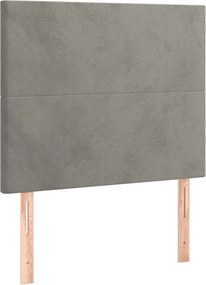 világosszürke bársony fejtámla 90x5x118/128 cm