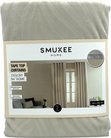 Bársony velúr függöny Smukee szalaggal 140x250 ekrü levelek 245