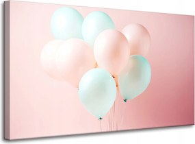 Vászonkép Léggömbök Rózsaszín Kék Világ Színes 100x60