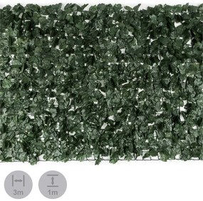 Blumfeldt Fency Dark Ivy, sötétzöld, borostyán, kerítés, védelmet nyújt a kíváncsi tekintetekkel és a széllel szemben, 300 x 100 cm