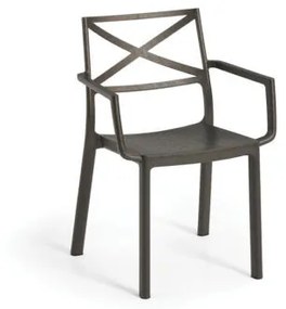 Metalix műanyag kartámaszos kerti szék, öntött vas színű