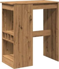 vidaXL kézműves tölgy szerelt fa bárasztal tárolókkal 90x47,5x103,5 cm