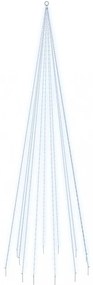 karácsonyfa zászlórúdon 732 hideg fehér LED-del 500 cm