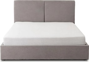 Ágy 160x200 cm méretben, ágyneműtartóval, szürke színben, szövet kárpittal MARSYLIA