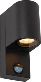 LUCIDE 69803-01-30 ZARO Fali Lámpa Mozgásérzékelővel Fekete GU10 IP44