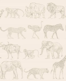 Fali Tapéta Gyerekeknek Szafari Állatok
