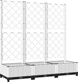 vidaXL fehér kerti virágláda ráccsal 120 x 40 x 121,5 cm PP