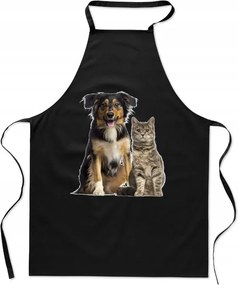 Konyhai kötény nyomtatás Macska és Kutya Pár Ajándék Állatok