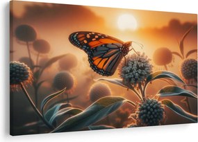 Kép – Pillangó a lenyugvó napban (90x60 cm)