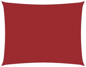 piros téglalap alakú oxford-szövet napvitorla 3,5 x 4,5 m