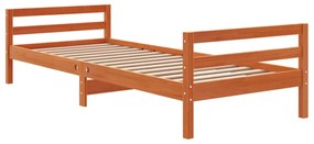 viaszbarna tömör fenyő ágykeret matrac nélkül 80x200 cm