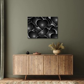 Fekete-fehér szív képe (70x50 cm)