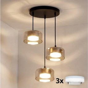 Brilagi - LED RGB dimmelhető csillár AURA LUX 3xGX53/14W/230V Wi-Fi Tuya fekete/arany