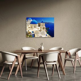 Kép - Santorini, Görögország (üvegen) (70x50 cm)