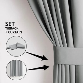 Szürke sötétítő termo függöny 140x245 cm Pleat – Restilo