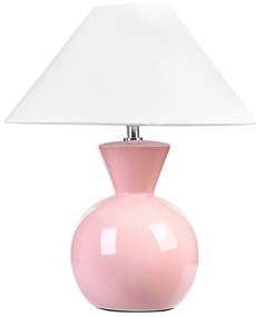 Rózsazsín kerámia asztali lámpa 40 cm FERRY Beliani