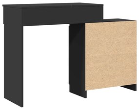 fekete LED-es fésülködőasztal 115 x 37 x 110,5 cm