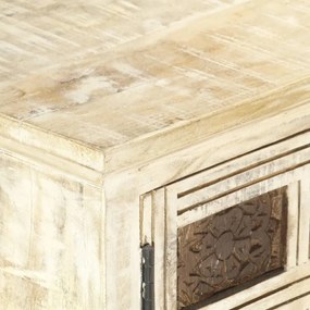 fehér tömör mangófa TV-szekrény 130x30x36 cm