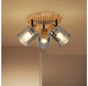 Brilagi - HYGGE spotlámpa 3xE14/15W/230V kaucsukfa/füstszínű