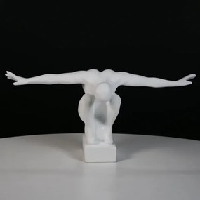 Asztaldísz 19,5x16x38,5 cm gyanta/fehér