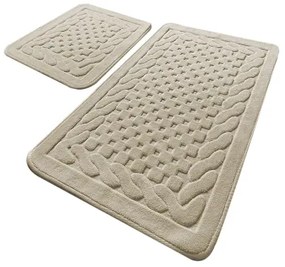 2x BAMBI fürdőszobai szőnyeg 60x100 cm bézs színben