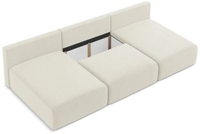 Krémszínű kinyitható-tárolóhelyes sarokkanapé Kalena – Makamii
