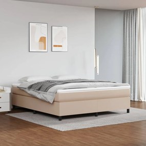 Cappuccino színű műbőr rugós ágy matraccal 180 x 200 cm